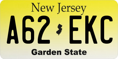 NJ license plate A62EKC