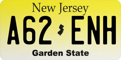 NJ license plate A62ENH