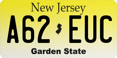 NJ license plate A62EUC