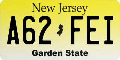 NJ license plate A62FEI
