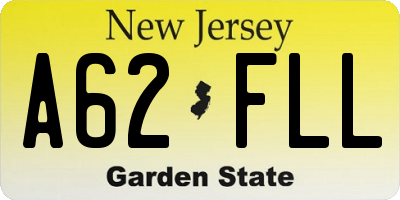 NJ license plate A62FLL