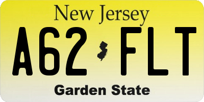 NJ license plate A62FLT