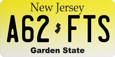 NJ license plate A62FTS