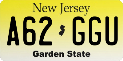 NJ license plate A62GGU