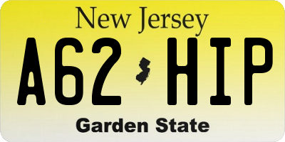 NJ license plate A62HIP