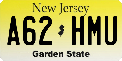 NJ license plate A62HMU