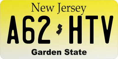 NJ license plate A62HTV
