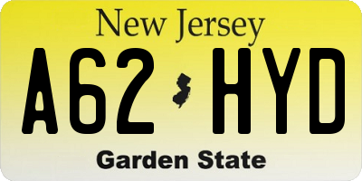 NJ license plate A62HYD