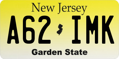 NJ license plate A62IMK