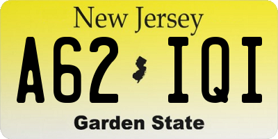 NJ license plate A62IQI