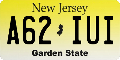 NJ license plate A62IUI