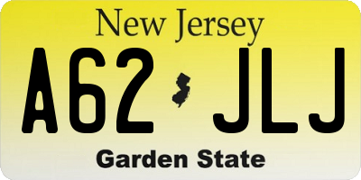 NJ license plate A62JLJ