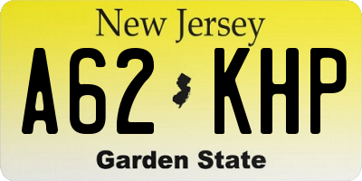 NJ license plate A62KHP
