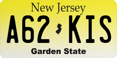 NJ license plate A62KIS