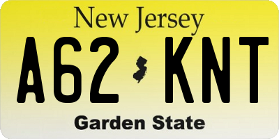 NJ license plate A62KNT