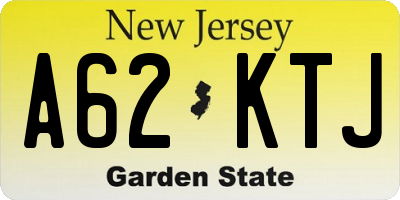 NJ license plate A62KTJ
