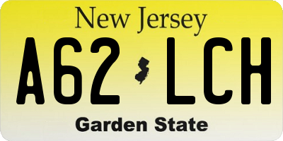 NJ license plate A62LCH