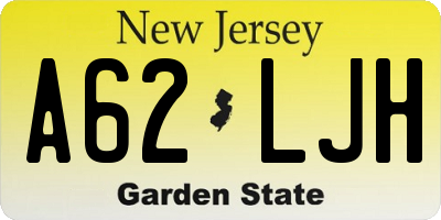 NJ license plate A62LJH