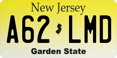NJ license plate A62LMD
