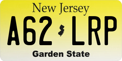 NJ license plate A62LRP