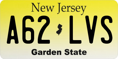 NJ license plate A62LVS