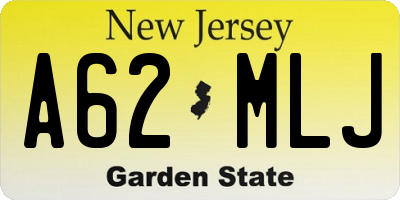 NJ license plate A62MLJ