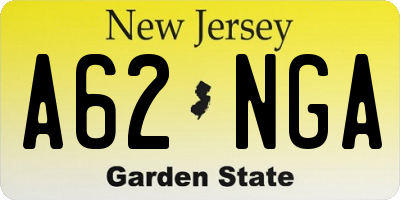 NJ license plate A62NGA