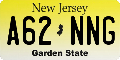 NJ license plate A62NNG