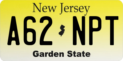 NJ license plate A62NPT