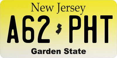 NJ license plate A62PHT
