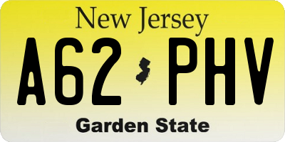 NJ license plate A62PHV