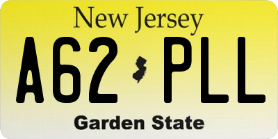 NJ license plate A62PLL