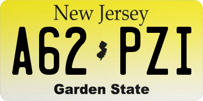 NJ license plate A62PZI