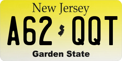 NJ license plate A62QQT