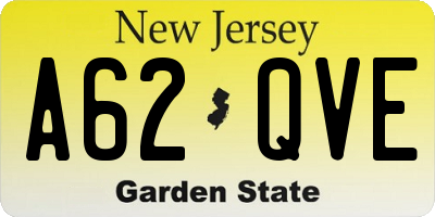 NJ license plate A62QVE