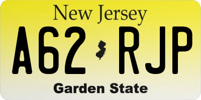 NJ license plate A62RJP