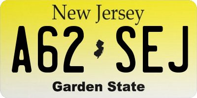 NJ license plate A62SEJ