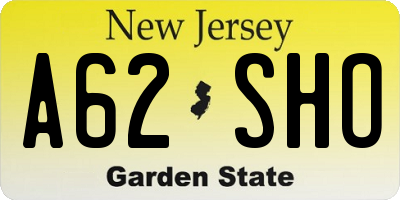 NJ license plate A62SHO