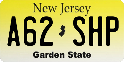 NJ license plate A62SHP