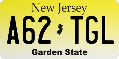 NJ license plate A62TGL