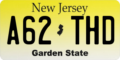 NJ license plate A62THD