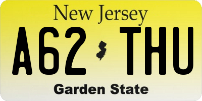 NJ license plate A62THU