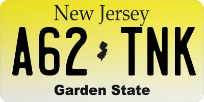NJ license plate A62TNK