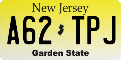 NJ license plate A62TPJ