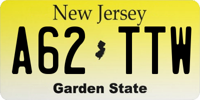 NJ license plate A62TTW