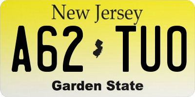 NJ license plate A62TUO