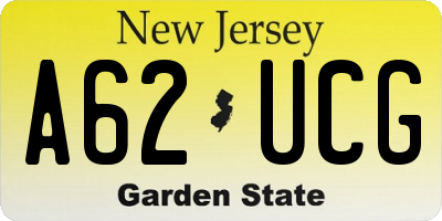 NJ license plate A62UCG