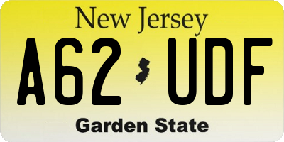 NJ license plate A62UDF