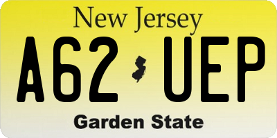 NJ license plate A62UEP
