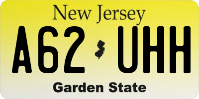 NJ license plate A62UHH
